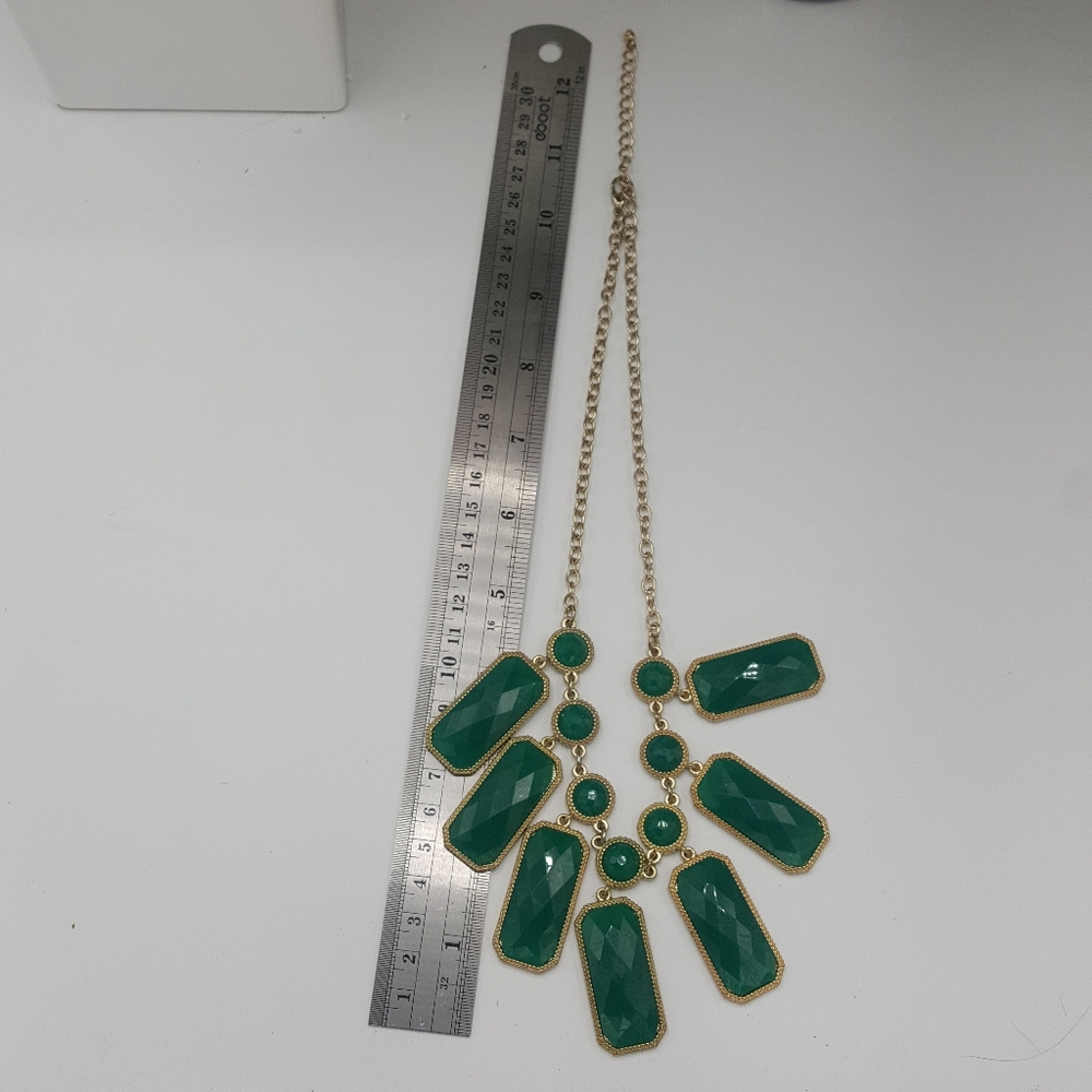 Hunter Green Statement Necklace - image 3